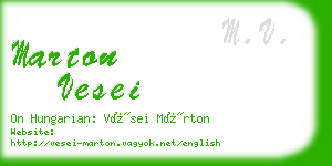 marton vesei business card